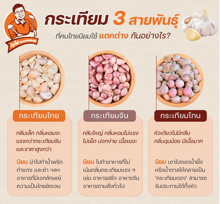 กระเทียม 3 สายพันธ์ุ ที่คนไทยนิยมใช้ แตกต่างกันอย่างไร?